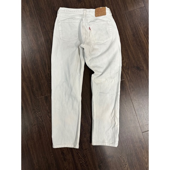 Vtg 1997 LEVI'S 501 White Denim - MADE IN USA - Big E Red Tab - W30 L30 - Picture 2 of 7